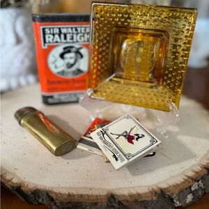 Vintage Amber Glass Ashtray